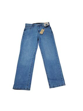 Curve Appeal Jeans High Rise Concealed Comfort Waist Straight Blue Size 6 28